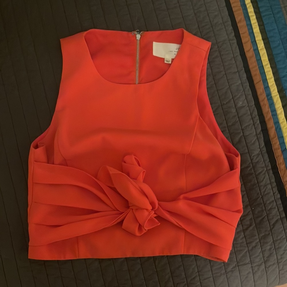 J.O.A. Orange crop top with tie